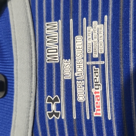 Under Armour Men's Blue Striped Polo Shirt - Picture 4 of 4
